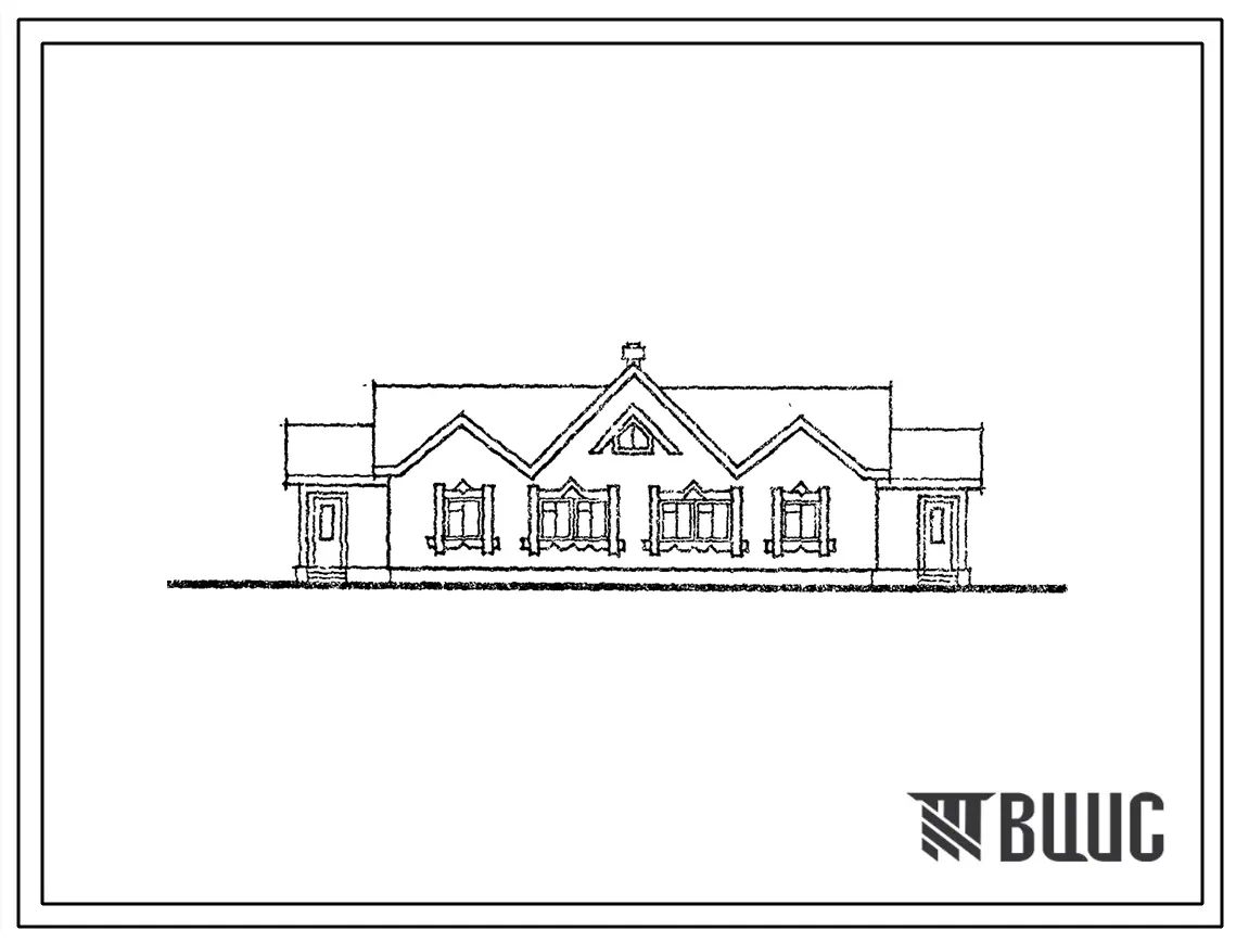 Типовой проект 184-16-107.2.13.87 Одноэтажный двухквартирный жилой дом с трехкомнатными квартирами для государственного строительства в Северо-Кавказской зоне РСФСР. Вариант - стены из саманных блоков