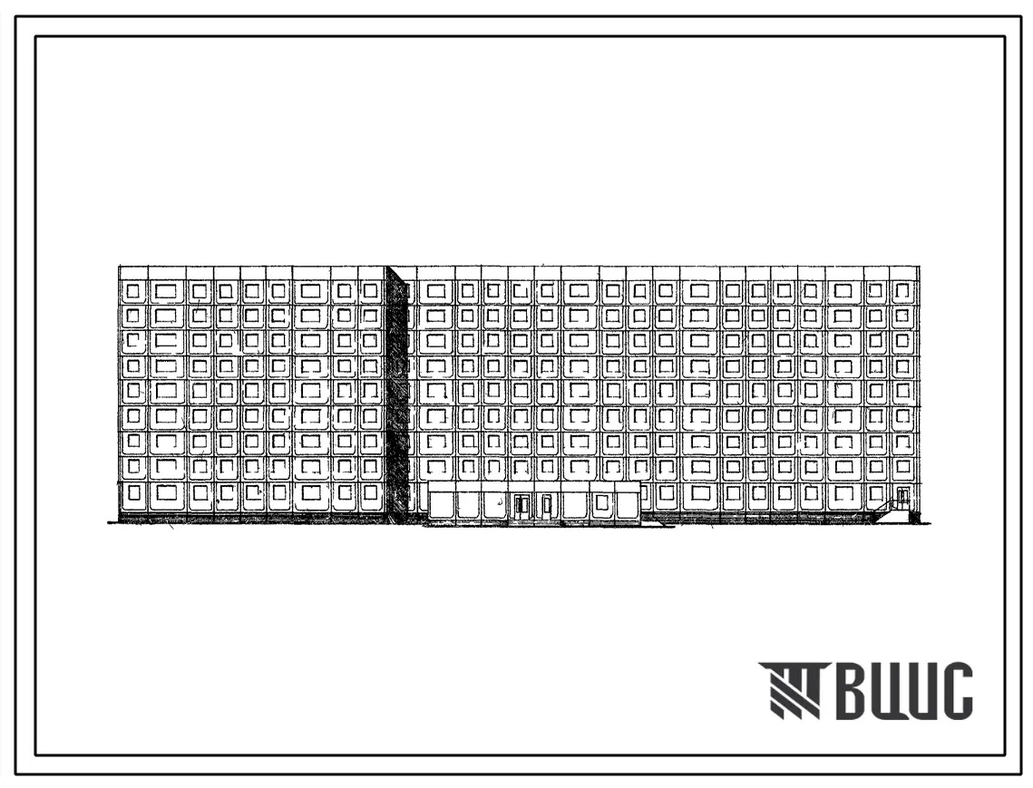 Типовой проект 161-97-313с.87 9-этажное общежитие на 628 человек для рабочих и служащих