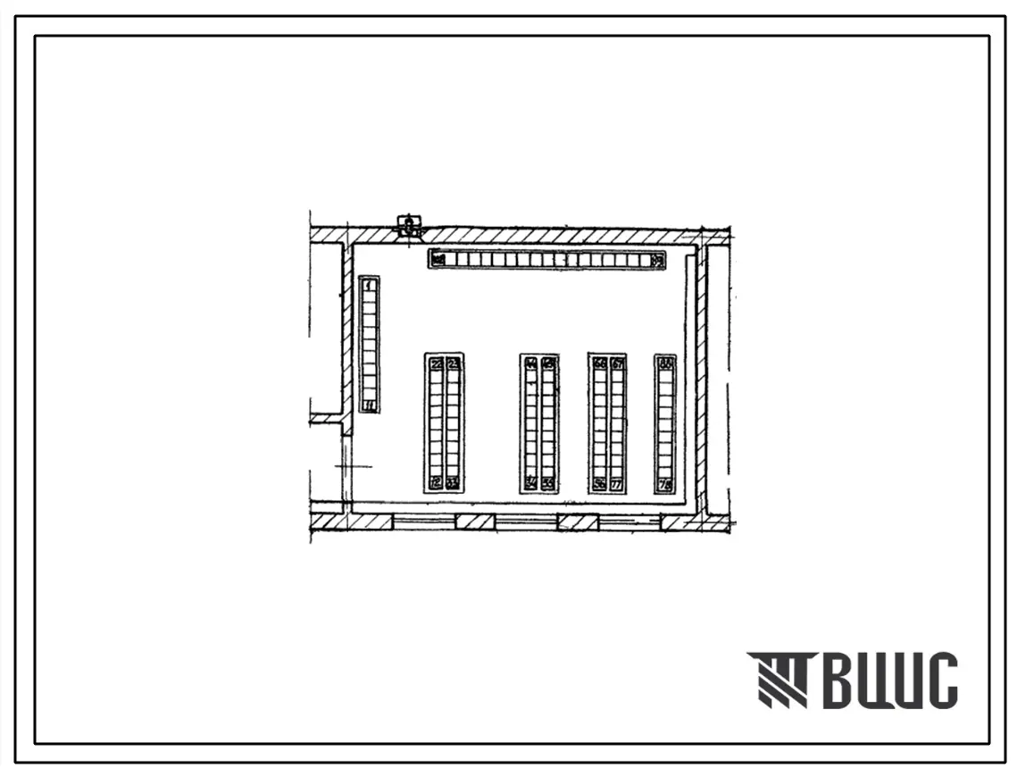 Серия 4.407-78 Установочные рабочие чертежи, строительные задания и схемы для кислотных аккумуляторных батарей промышленных подстанций. Материалы для проектирования.