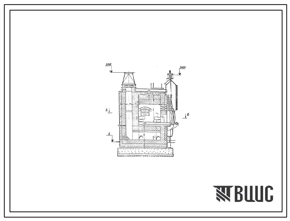 Проект 38413 Печь нагревательная камерная размерами пода 1,6х1,2 м на мазуте с отводом дыма под зонт