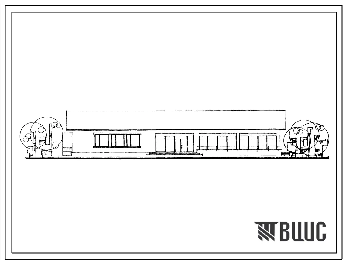 Типовой проект 274-31-20С Общественный центр для поселков на 200-300 жителей. Для строительства в 3 и 4 строительно-климатических зонах, в районах с сейсмичностью 7 и 8 баллов.
