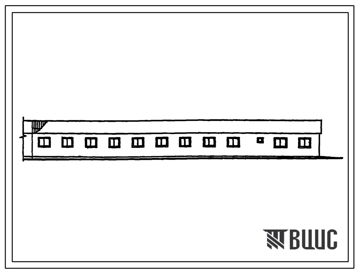 Типовой проект 807-10-60.83 Стационар на 36 мест для коров. Размеры здания - 9x36 м. Расчетная температура: -20, -30, -40°С. Стены – кирпичные. Покрытие - деревянные плиты по металлодеревянным фермам