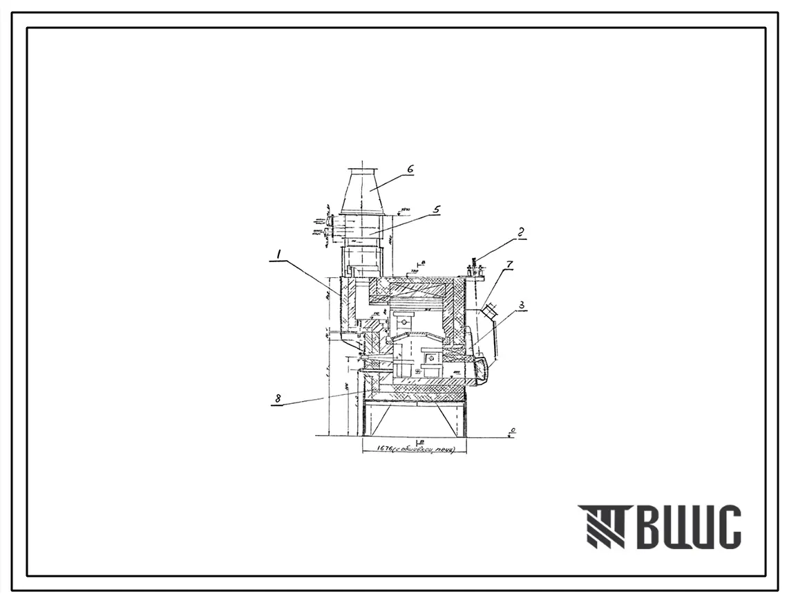 Проект ТР38625 Печь камерная КРАБ-3 размерами пода 1,2х0,8 м, на газе