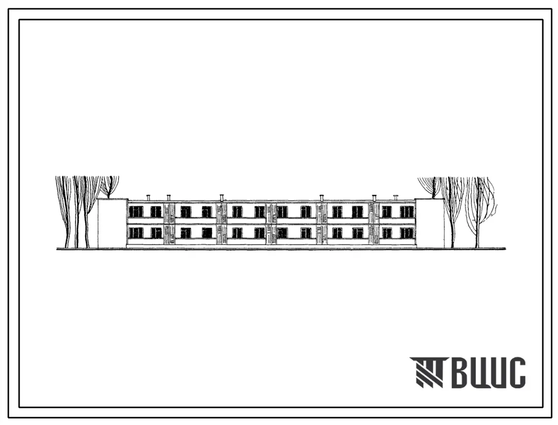 Типовой проект 135-42-63с 2-этажный дом галерейно-секционного типа на 16 1-2-комнатных квартир.