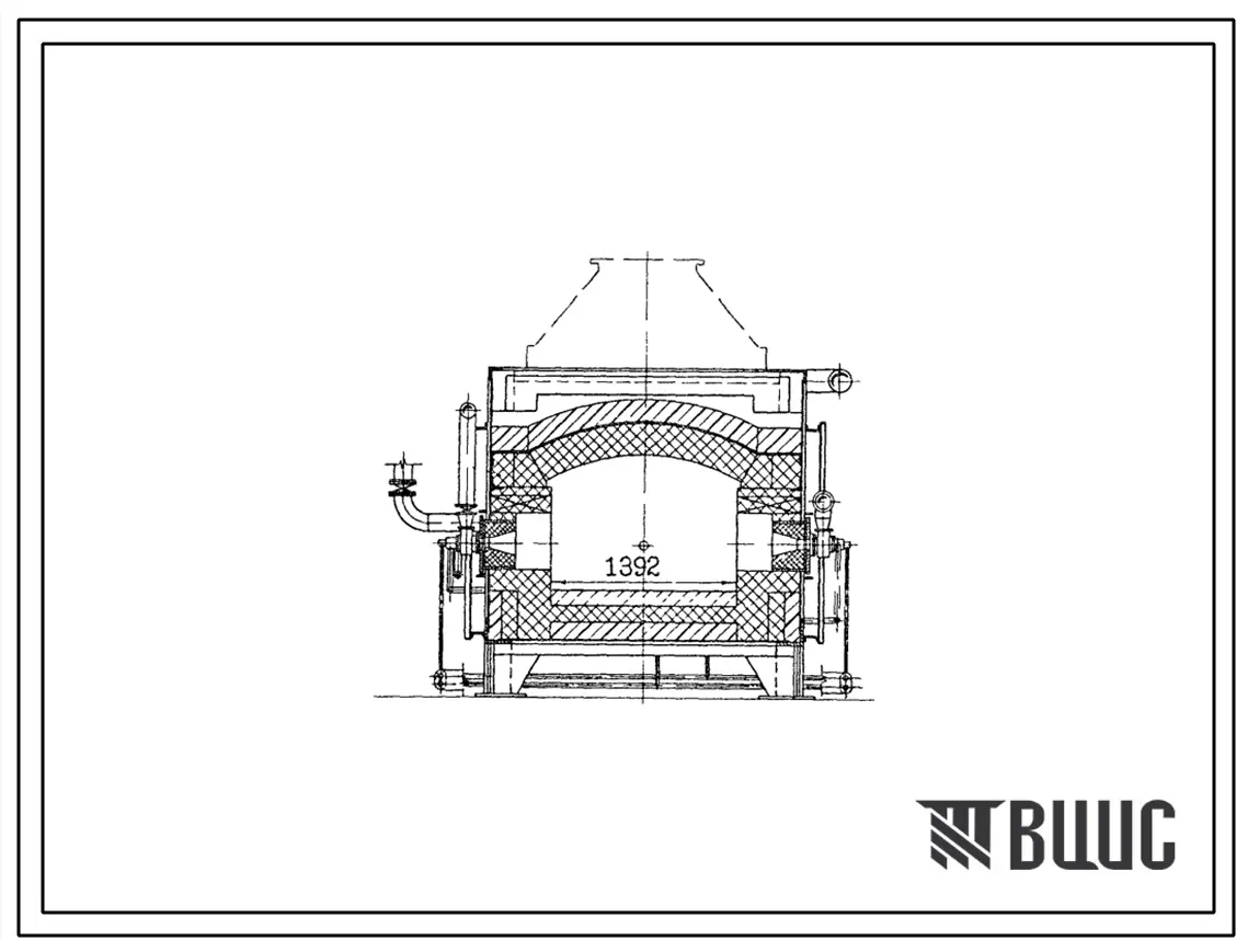 Типовой проект 406-9-272.83  Печь нагревательная щелевая размерами пода 1,4х0,7 м на газе среднего давления и мазуте