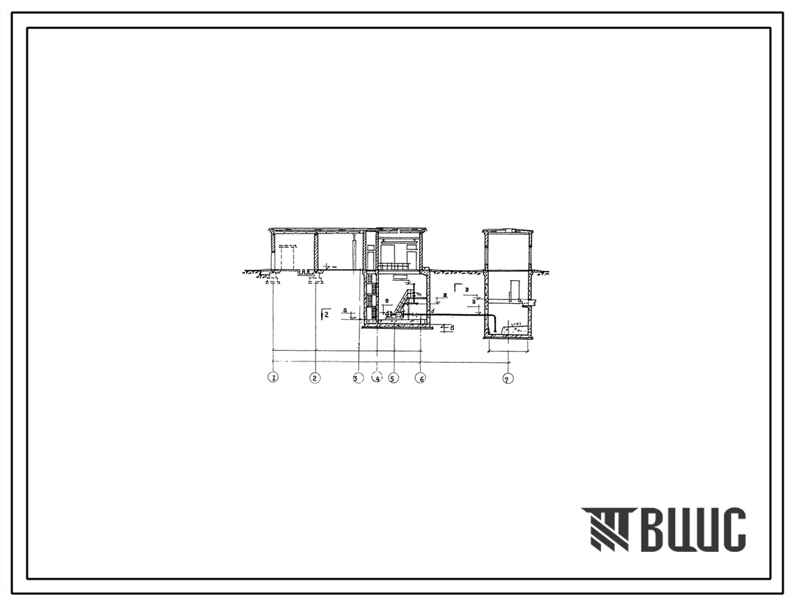 Типовой проект  902-1-18 Насосная станция для перекачки взрывоопасных сточных вод заводов СК на 3 агрегата с насосами 8 НФ при глубине заложения подводящего коллектора 5,0 и 7,0 м