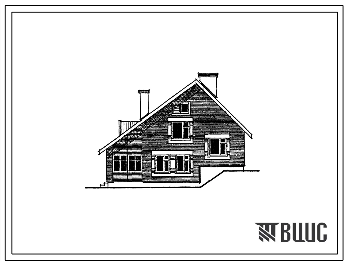 Типовой проект 144-24-239.13.87 1-квартирный 5-комнатный жилой дом на рельефе (для строительства в северо-центральных районах Украинской ССР)