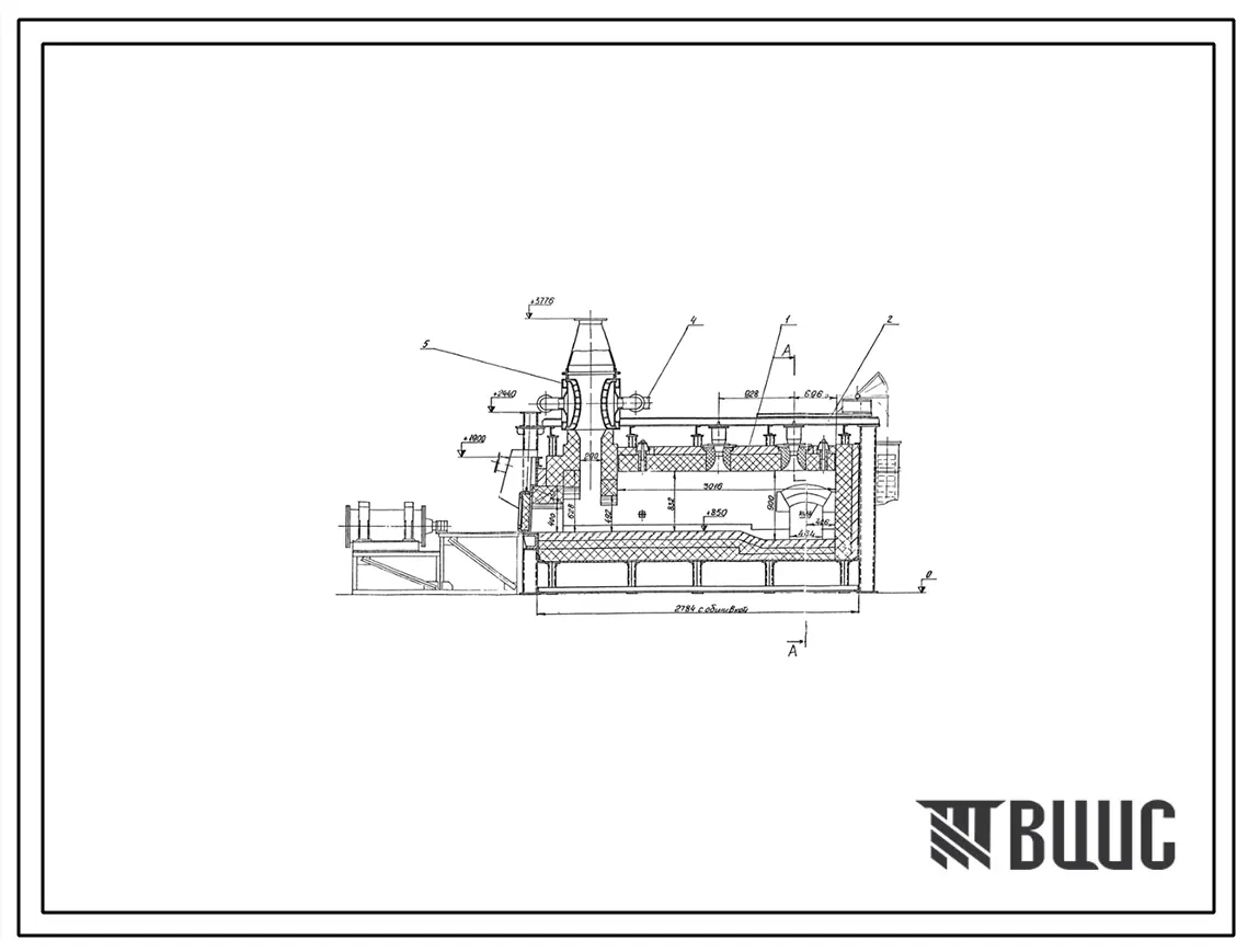 Проект 58448 Печь нагревательная полуметодическая размерами пода 0,98х3.46 м с боковой выдачей, на газе