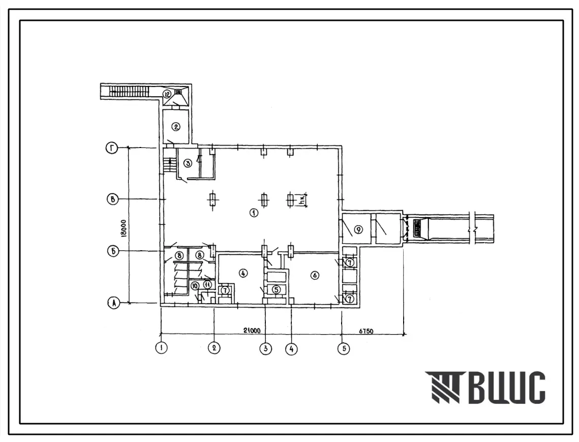Типовой проект А-2,3,4-600-277.84 Склад материалов и оборудования отдельно стоящий заглубленный  (водонасыщенные грунты), (убежище на 600 человек, размеры убежища 27,75м на 18м, режимы вентиляции 1,2).