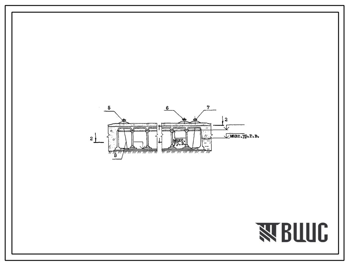 Типовой проект 901-4-65.83 Резервуары для воды прямоугольные железобетонные сборные емкостью от 500 до 1400 м3 (с применением стеновых панелей с опорной пятой)
