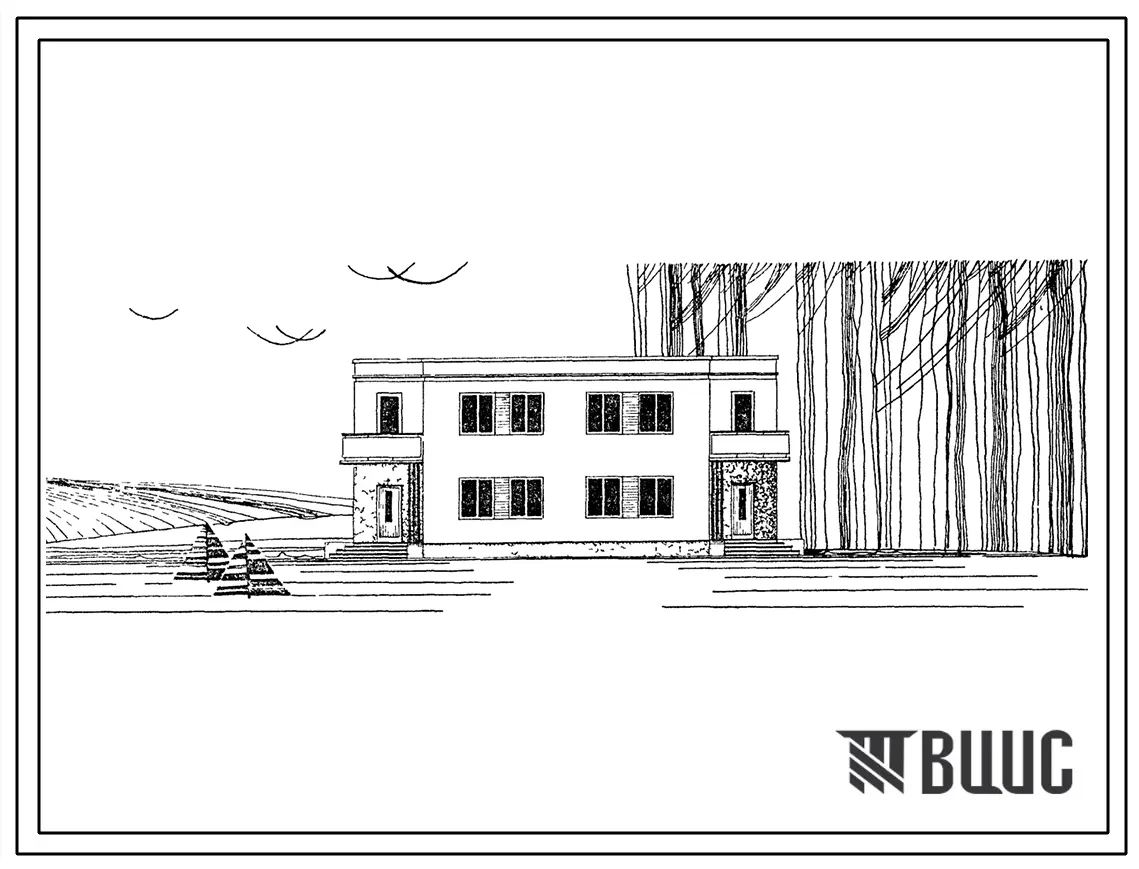 Типовой проект 144-19-5 Двухэтажный жилой дом на 2 квартиры в двух уровнях с центральным(поквартирным) отоплением для индивидуального строительства .
