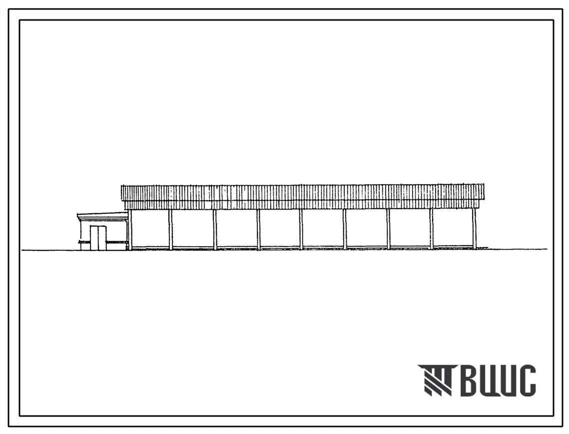 Типовой проект 503-1-26.84 Навес-стоянка гаража на 16 автомашин ремонтно-механической мастерской на 80 условных ремонтов в год. Стены кирпичные
