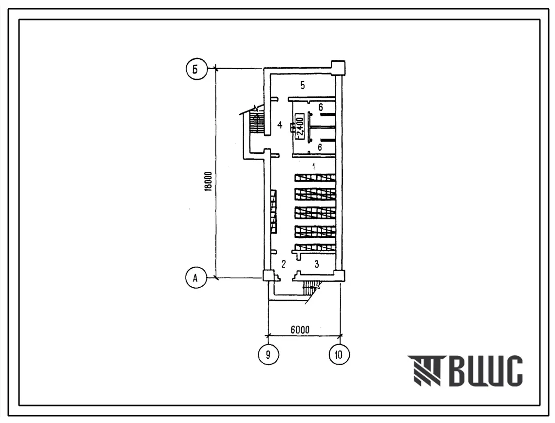Типовой проект П-2(П-4)-89(816-1-99.86) Помещения для отдыха и обогрева в подвале цеха по восстановлению изношенных деталей сельскохозяйственной техники широкой номенклатуры, (убежище на 89 человек, размеры убежища 18м на 6м, режимы вентиляции 1,2,3).