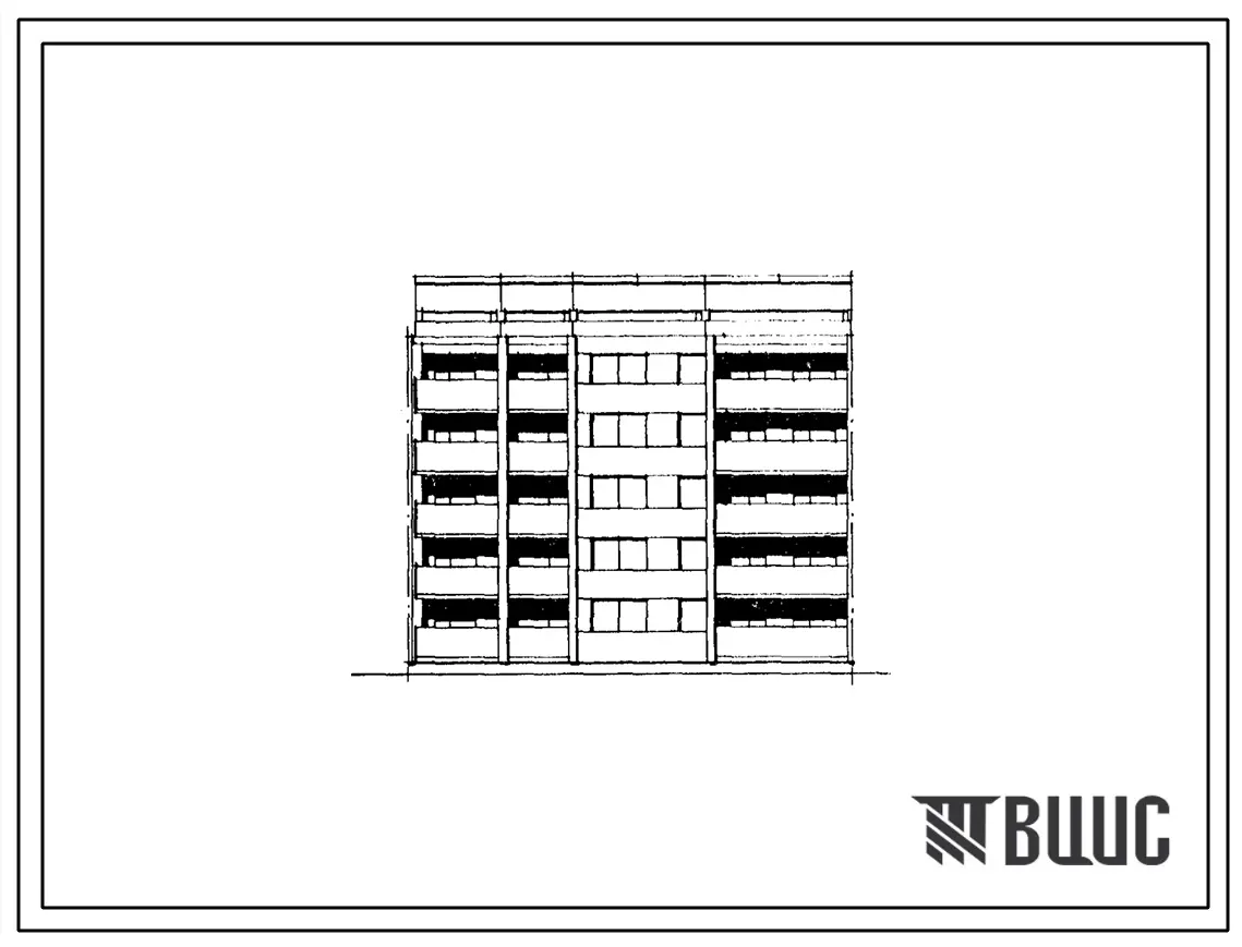 Типовой проект 103-042.85 Пятиэтажная блок-секция рядовая с правым торцевым окончанием на 15 квартир