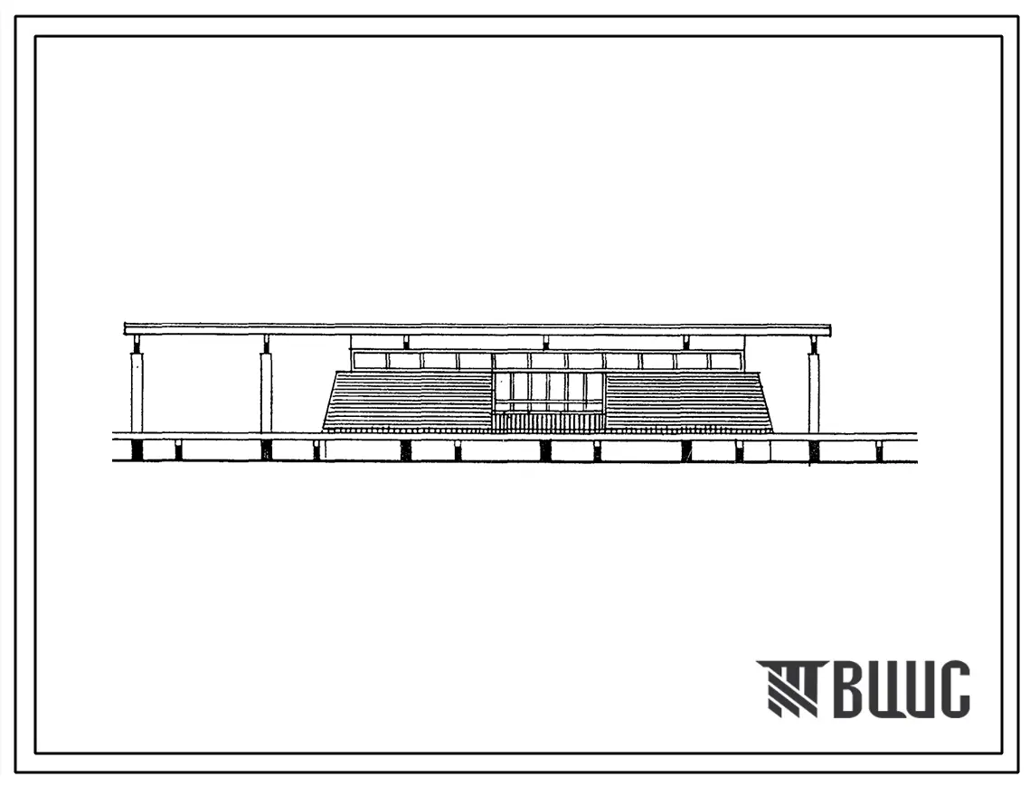 Типовой проект 501-7-6.87 Пригородные пассажирские павильоны с навесами на высоких железнодорожных платформах при ширине 6 и 9 м (для II и III строительных климатических зон)