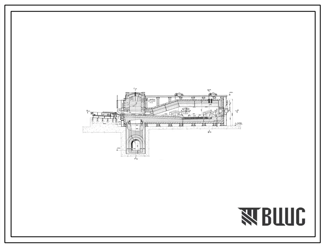Проект ПН4049 Печь нагревательная полуметодическая размером пода 1,8х7,6 м, на газе