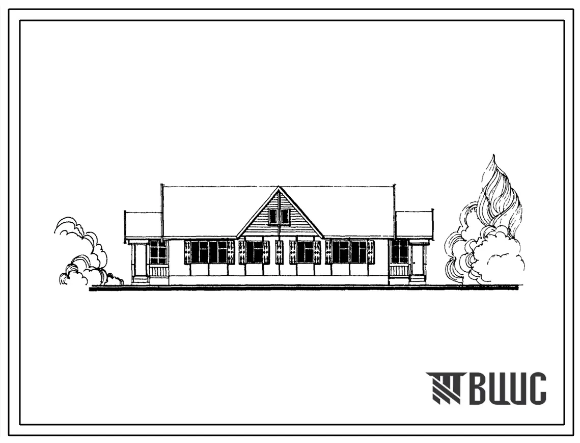 Типовой проект 181-115-138.13.85 Одноэтажный 2-квартирный жилой дом с 2-комнатными квартирами для Орловской области