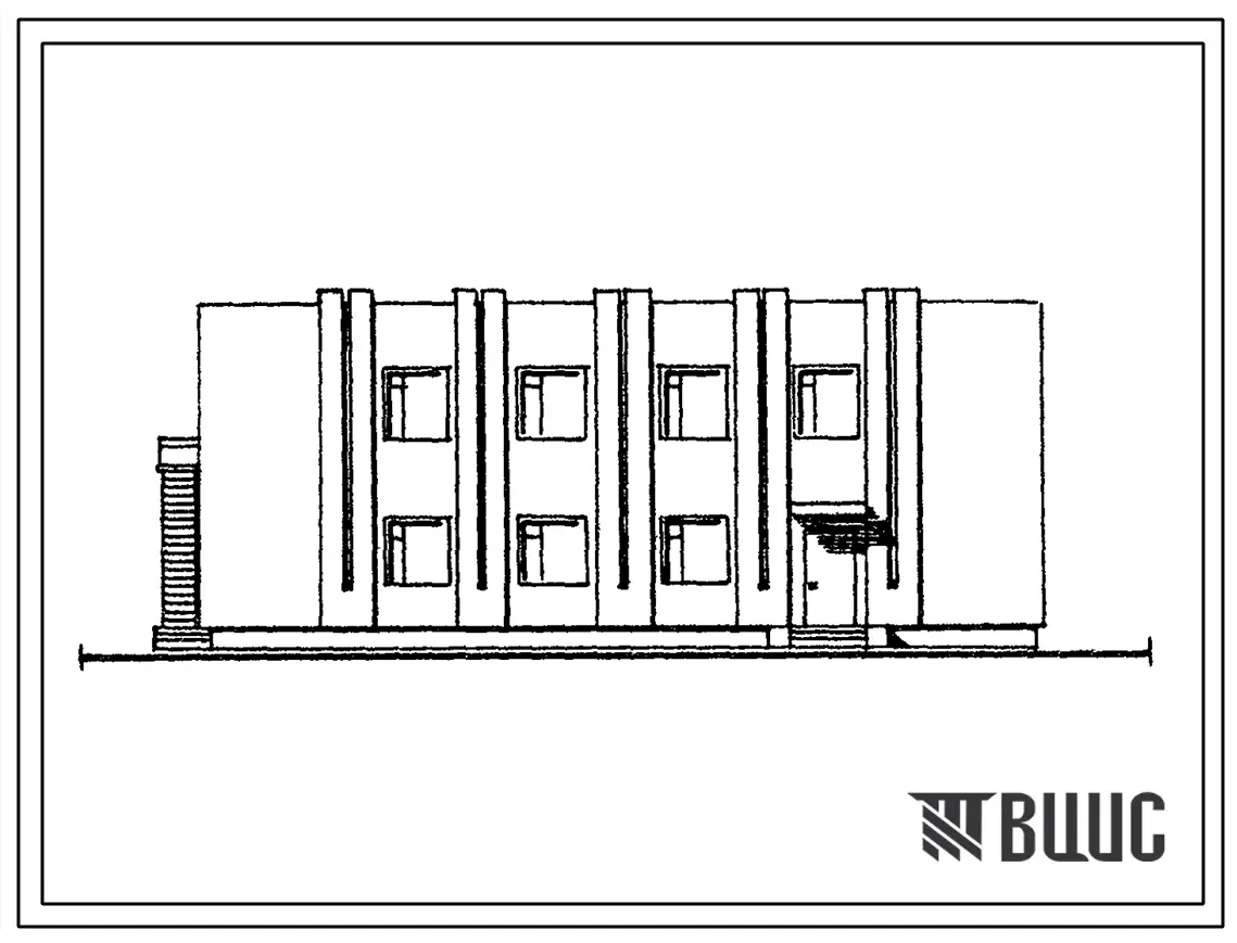 Типовой проект 416-1-208.87 Контора лесхоза и ЛМС для среднеевропейской части России. На 25 служащих. Стены из кирпича