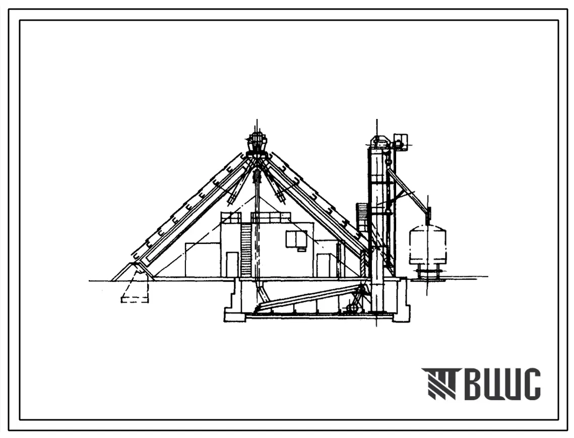 Типовой проект 501-122 Пескоснабжение установки для локомотивов. Склад сухого песка железобетонный, шириной 18 м.