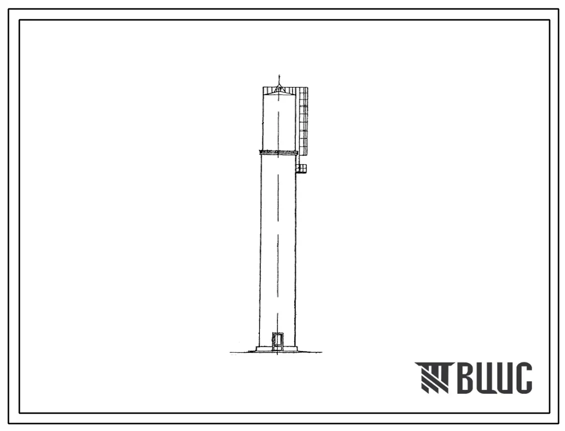 Типовой проект 901-5-21 Водонапорные бесшатровые кирпичные башни со стальным баком емкостью 50 м3 и высотой до дна бака 9, 12, 15, 21 и 24 м.