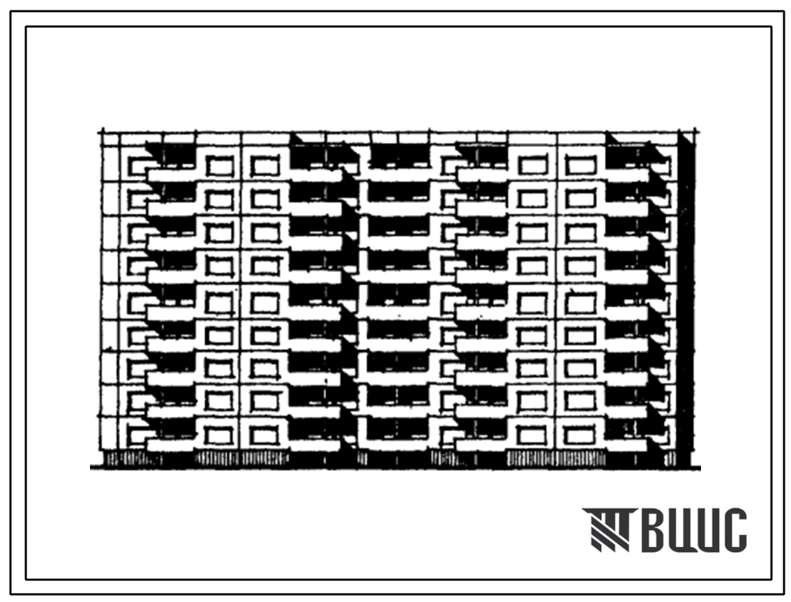 Типовой проект 111-120В-32/1 Девятиэтажный двухсекционный дом на 72 квартир (однокомнатных 1Б-9, двухкомнатных 2Б-27, трехкомнатных 3А-18, 3Б-9 четырехкомнатных 4Б-9). Для строительства во 2В климатическом подрайоне Литовской ССР