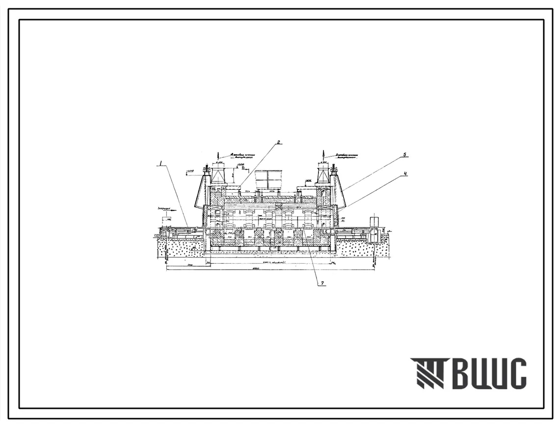 Проект 39766 Печь термическая толкательная размеры пода 1,85х5,7 м для прокалки форм на газе