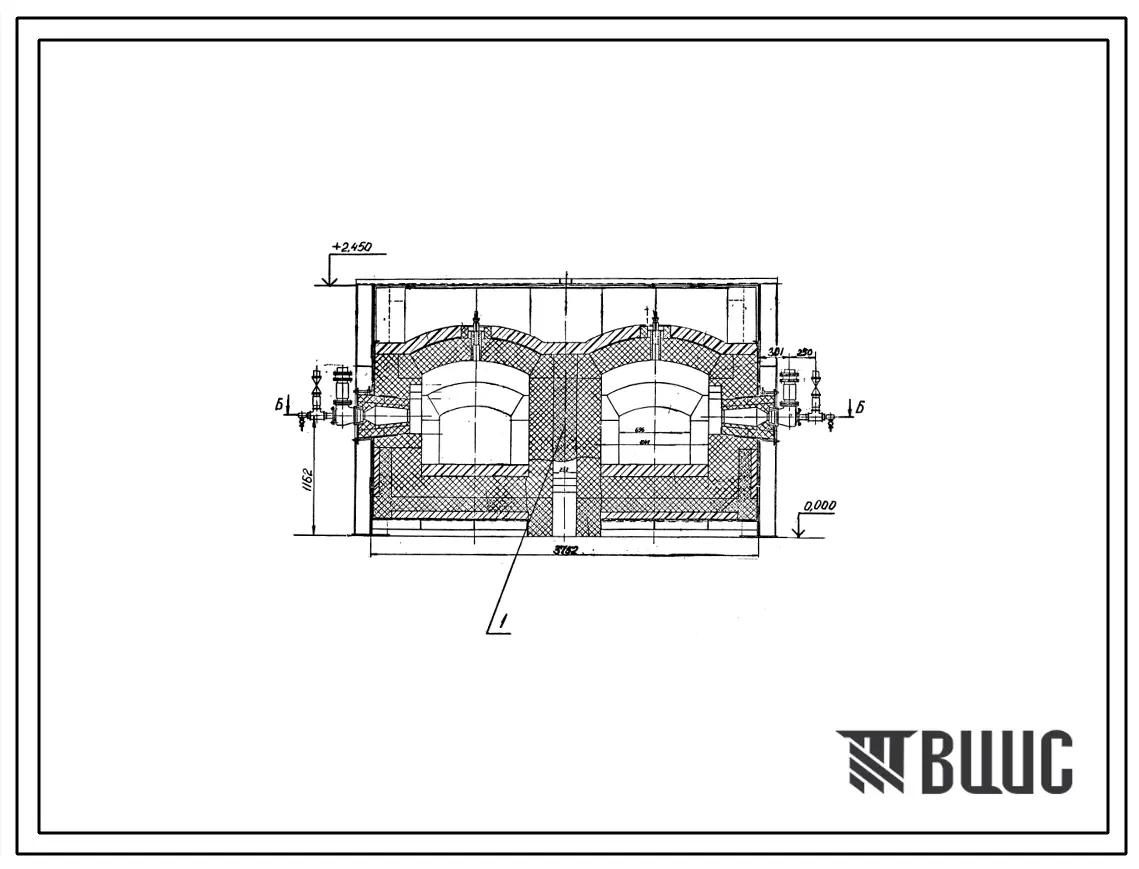 Проект 11388.01 Печь нагревательная 2-х камерная размерами пода 2/1,044Х1,276/м на газе