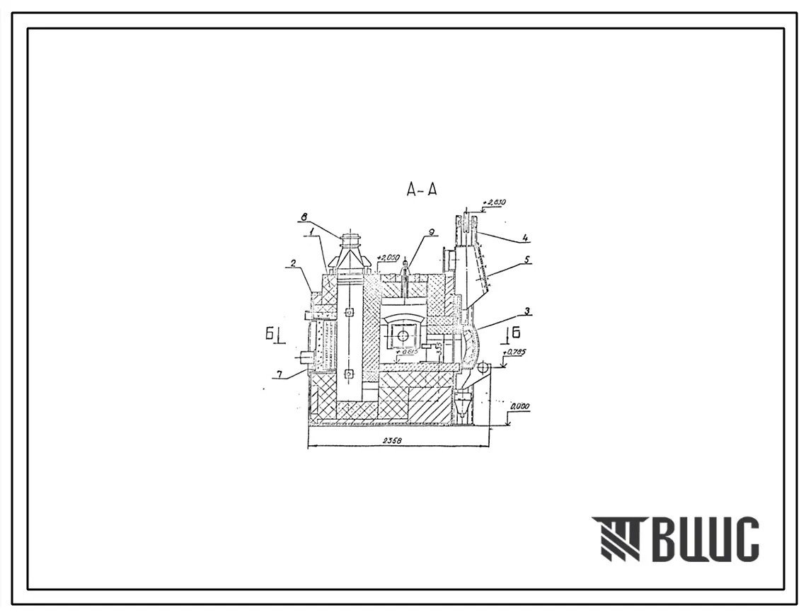 Проект 12007 Печь нагревательная камерная размерами пода 0.58х0.58 м, на газе с отводом дыма вверх