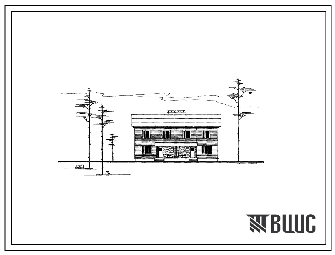 Типовой проект 146-115-4 2-этажный 2-квартирный жилой дом с 4-комнатными квартирами в двух уровнях для строительства в 1в и 2в климатических подрайонах.