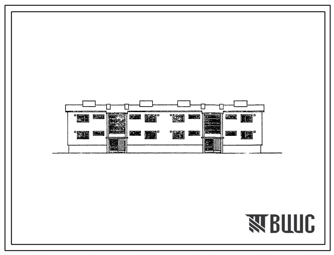 Типовой проект 114-22-42  Двухсекционный дом на 8 квартир (двухкомнатных  4, трехкомнатных  4).