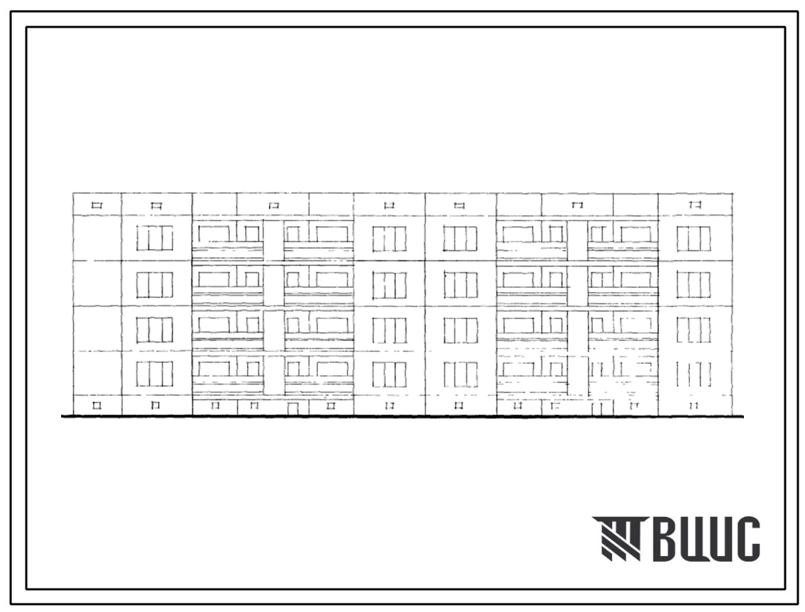 Типовой проект 127-029с Четырехэтажная блок-секция Т 5А.2Б - 4Б.3Б на 16 квартир