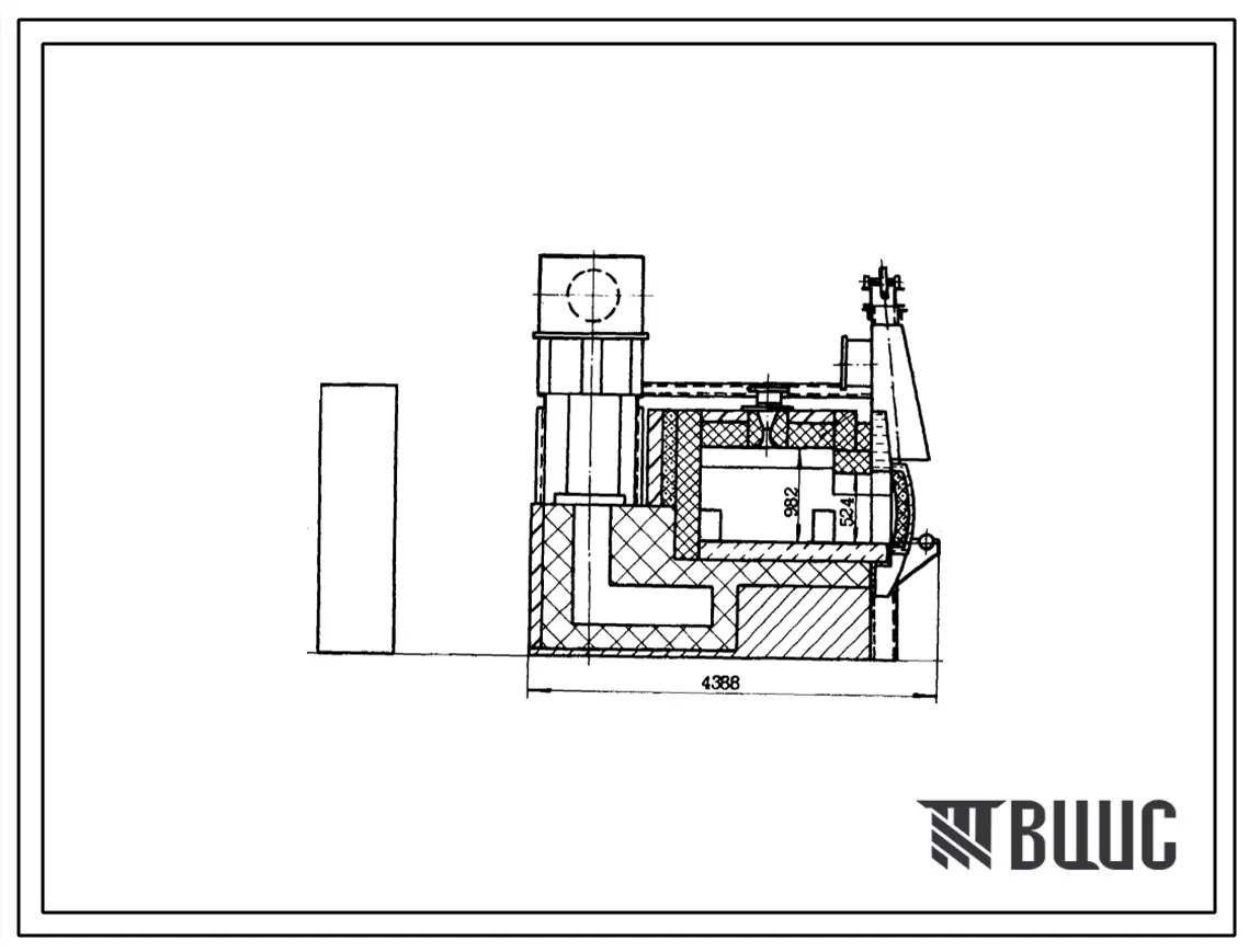 Типовой проект 406-9-229 Печь нагревательная камерная размерами пода 2,09х1,62 м на газе низкого давления с отводом дыма в боров