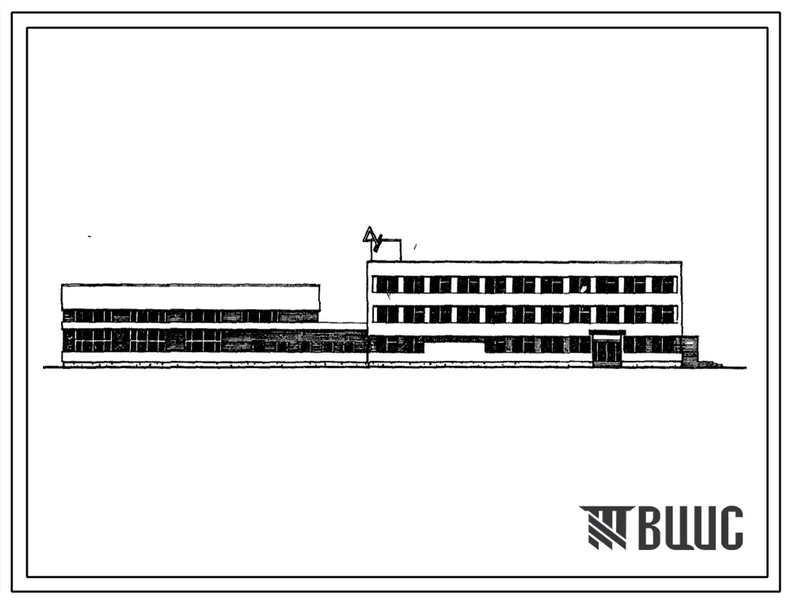Типовой проект 503-192 Комплекс зданий дорожно-эксплуатационного участка с дорожно-ремонтным пунктом и пунктом технической помощи на автомобильных дорогах средней географической зоны
