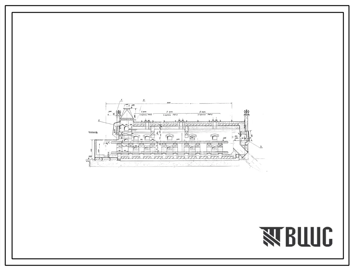 Проект Т35260 Печь конвейерная для отпуска размером пода 1,2х7,5=9 м² на газе