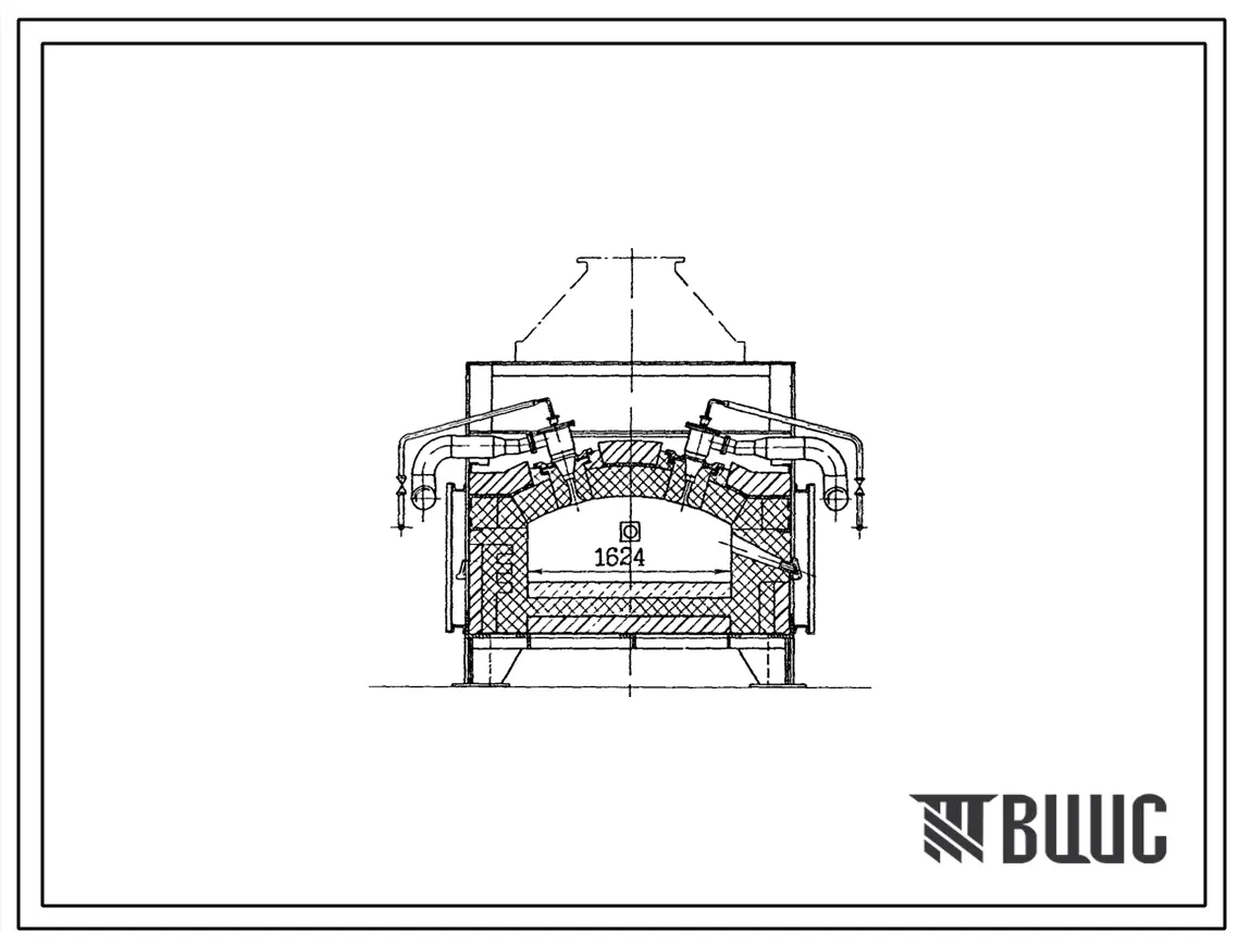 Типовой проект 406-9-273.83  Печь нагревательная щелевая размерами пода 1.6х0,8 м на газе низкого давления