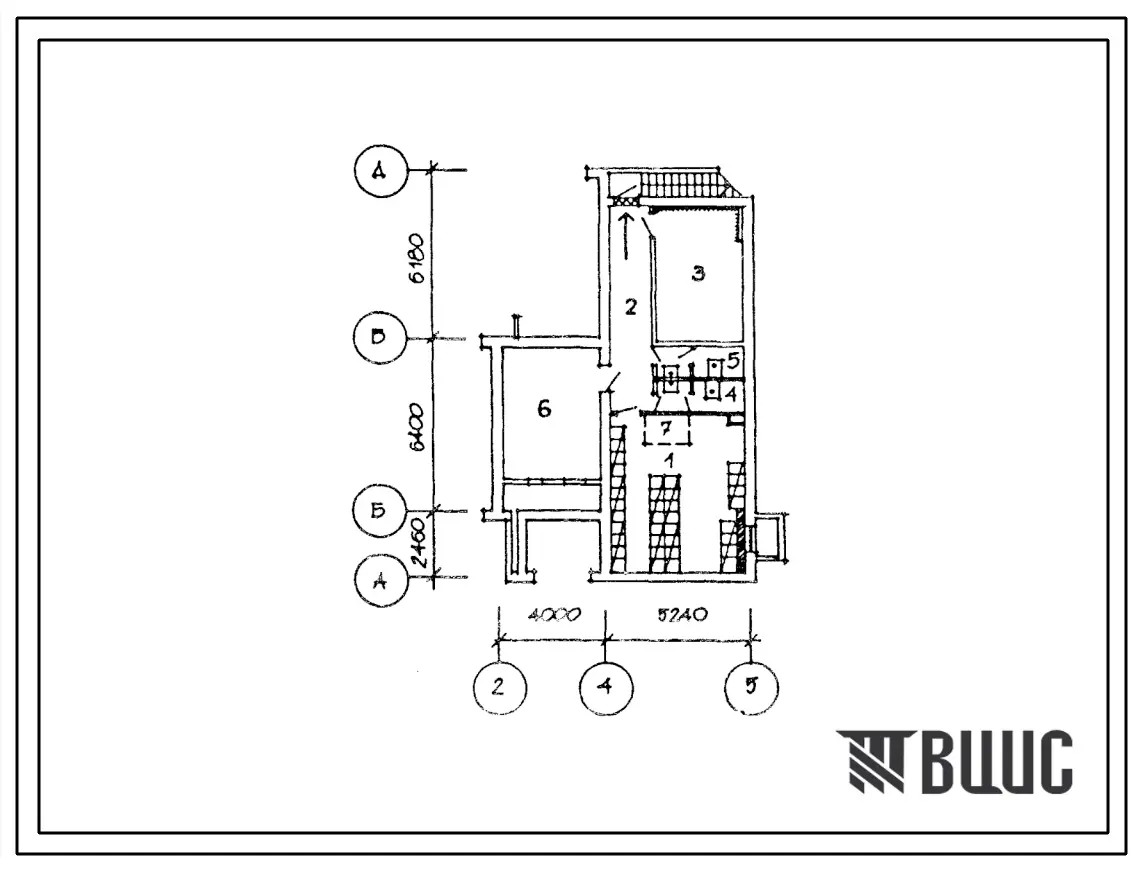 Типовой проект П-4-45(264-20-89.13.86) Хозяйственно-бытовые помещения в подвале конторы правления колхоза (дирекция совхоза) с возможностью блокировать к клубу, (убежище на 45 человек, размеры убежища 15,04м на 9,24м, режимы вентиляции 1).