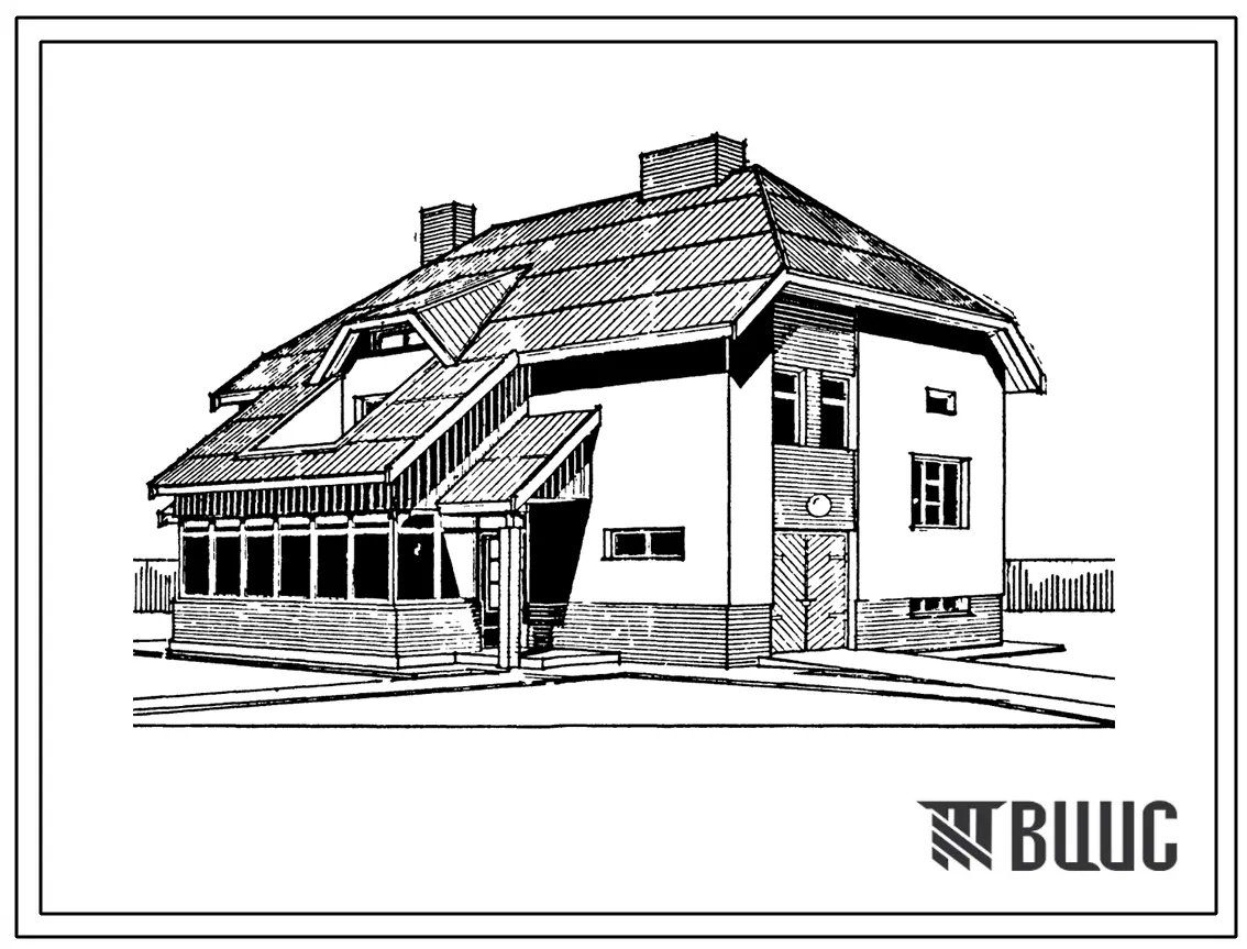 Типовой проект У.144-000-911.92 Усадебные жилые дома повышенной комфортности для индивидуальных застройщиков со стенами из местных строительных материалов, 4-комнатный жилой дом (тип 2)
