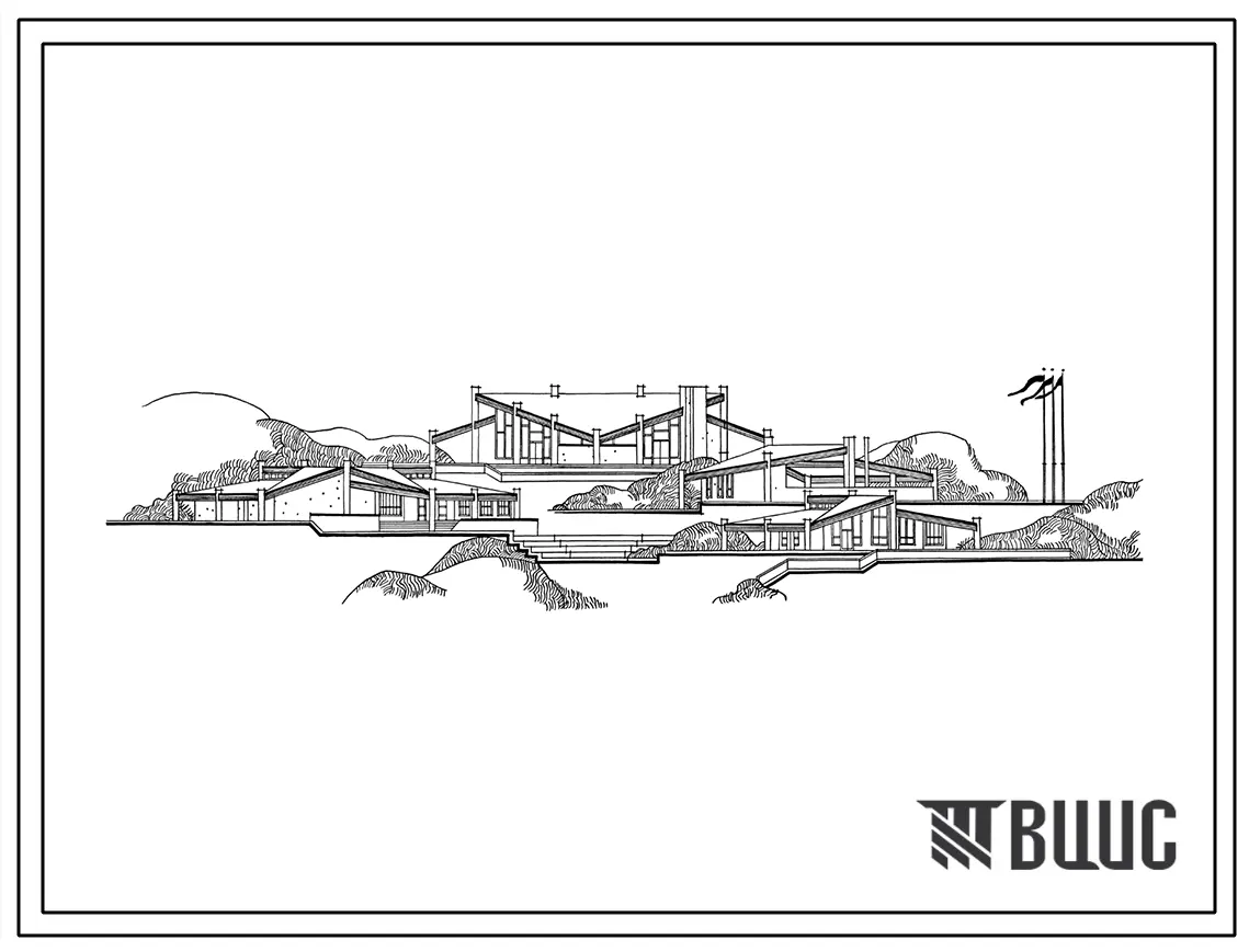Типовой проект 244-05-85.87 Общелагерный центр пионерских лагерей и лагерей старшеклассников летнего функционирования на 160 мест (со стенами из кирпича)