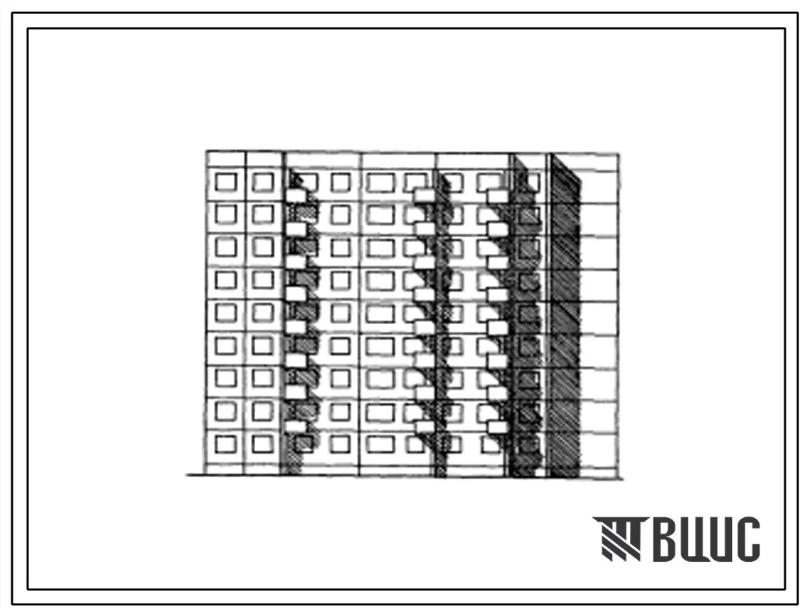 Типовой проект 141-011/1 Девятиэтажная блок-секция торцевая на 211 мест с квартирами на 3-4 человека. Для строительства в 1В и 2В климатических подрайонах