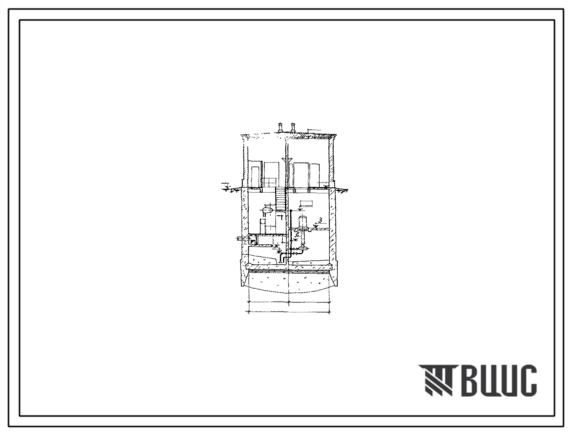 Типовой проект 902-1-2 Канализационная станция на 2 агрегата с насосами 4ФВ-5 м при глубине заложения подводящего коллектора 3,0 (4,0) 5,0 и 7,0 м.