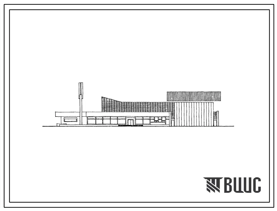 Типовой проект 264-13-83с Кинотеатр на 300 мест с киноплощадкой на 500 мест со стенами из кирпича.