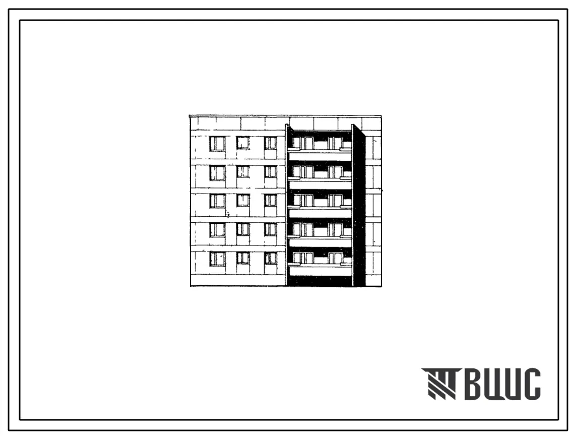 Типовой проект 81-06 5-этажная блок-секция угловая правая на 15 квартир (двухкомнатных 2Б-5, трехкомнатных 3Б-5, четырехкомнатных 4Б-5) для строительства в 1В, 2Б и 2В климатических подрайонах.