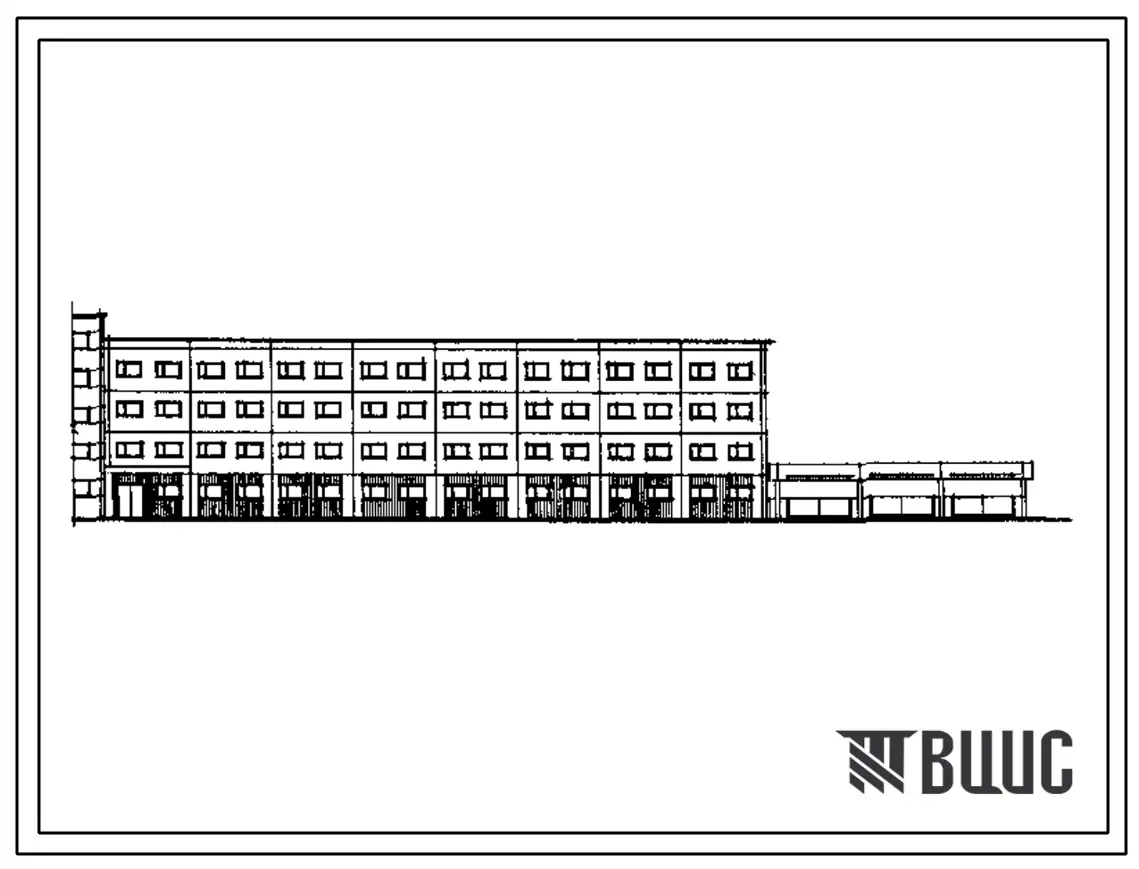 Типовой проект 416-1-178.86 Вспомогательное здание с КПП автотранспортного предприятия на 650 легковых автомобилей-такси с закрытой стоянкой