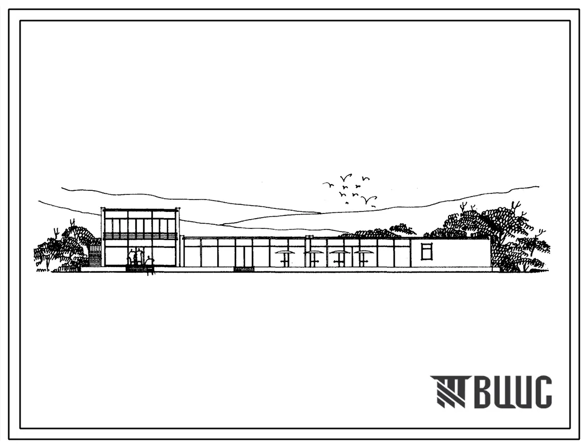 Типовой проект 276-041-1С Торговый центр для поселков на 1000-1500 жителей (вариант с несущими стенами из местных материалов, конструкциями по каталогу ИИ-03 ЭК). Для строительства в 3 и 4 строительно-климатических зонах, в районах с сейсмичностью 7-8 бал