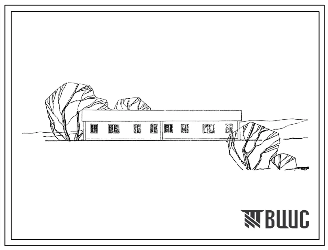 Типовой проект 184-52-47с  Одноэтажный двухквартирный жилой дом с 4-комнатными квартирами. Для индивидуального строительства.