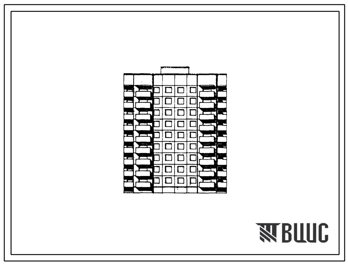 Типовой проект 90-0258.3.13.89 Блок-секция 9-этажная 36-квартирная рядовая 2-2-3-3 (для строительства в г. Омске и Омской области) Конструктивный вариант свайных фундаментов N=400 kH