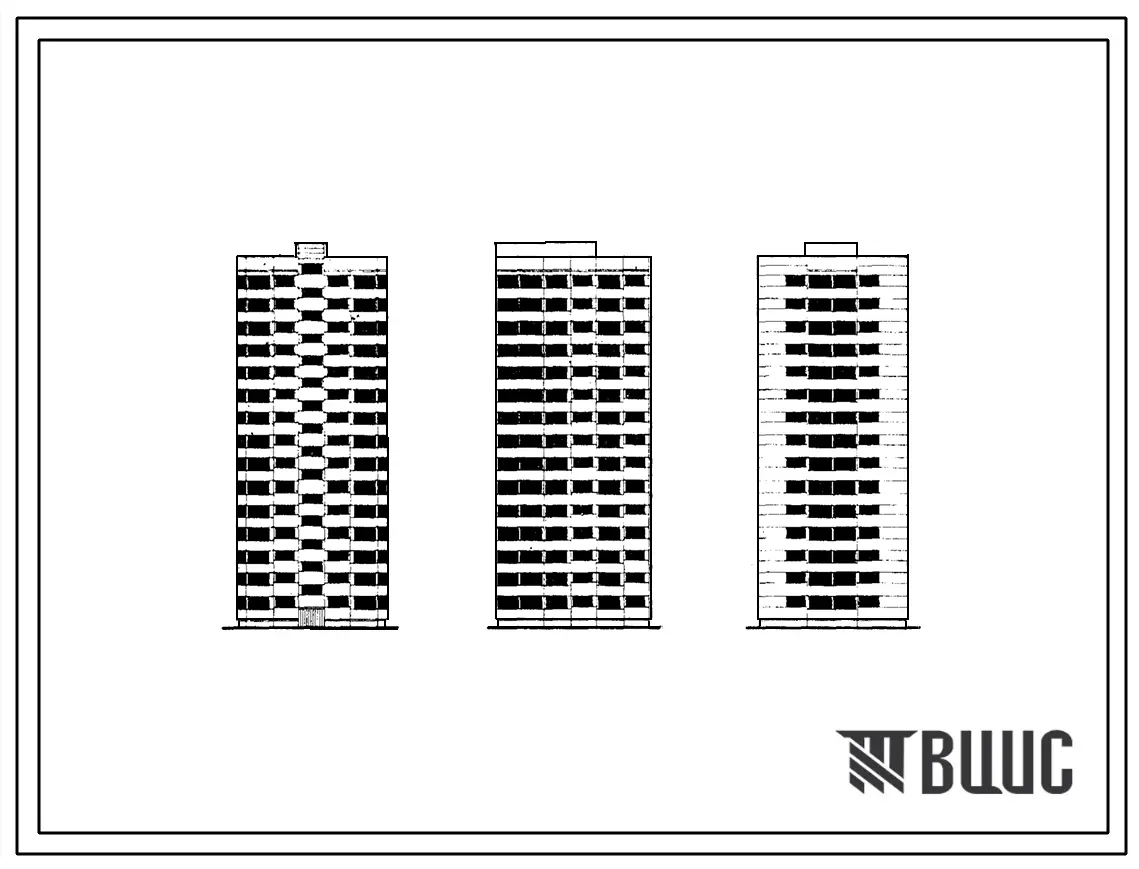 Типовой проект 1Лг-600А-9 Пятнадцатиэтажный односекционный крупнопанельный жилой дом на 90 квартир (однокомнатных  60, трехкомнатных  30).