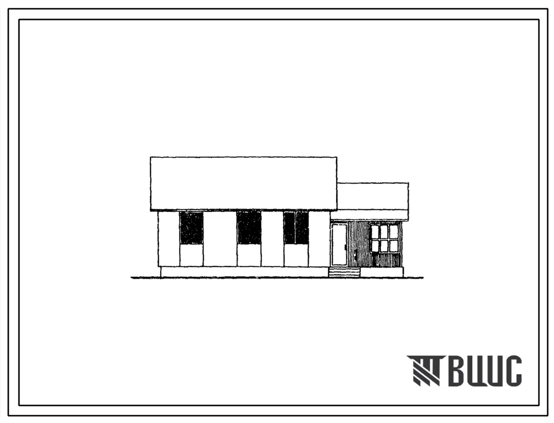 Типовой проект 183-52-182 Одноэтажный одноквартирный пятикомнатный жилой дом типа 5А.