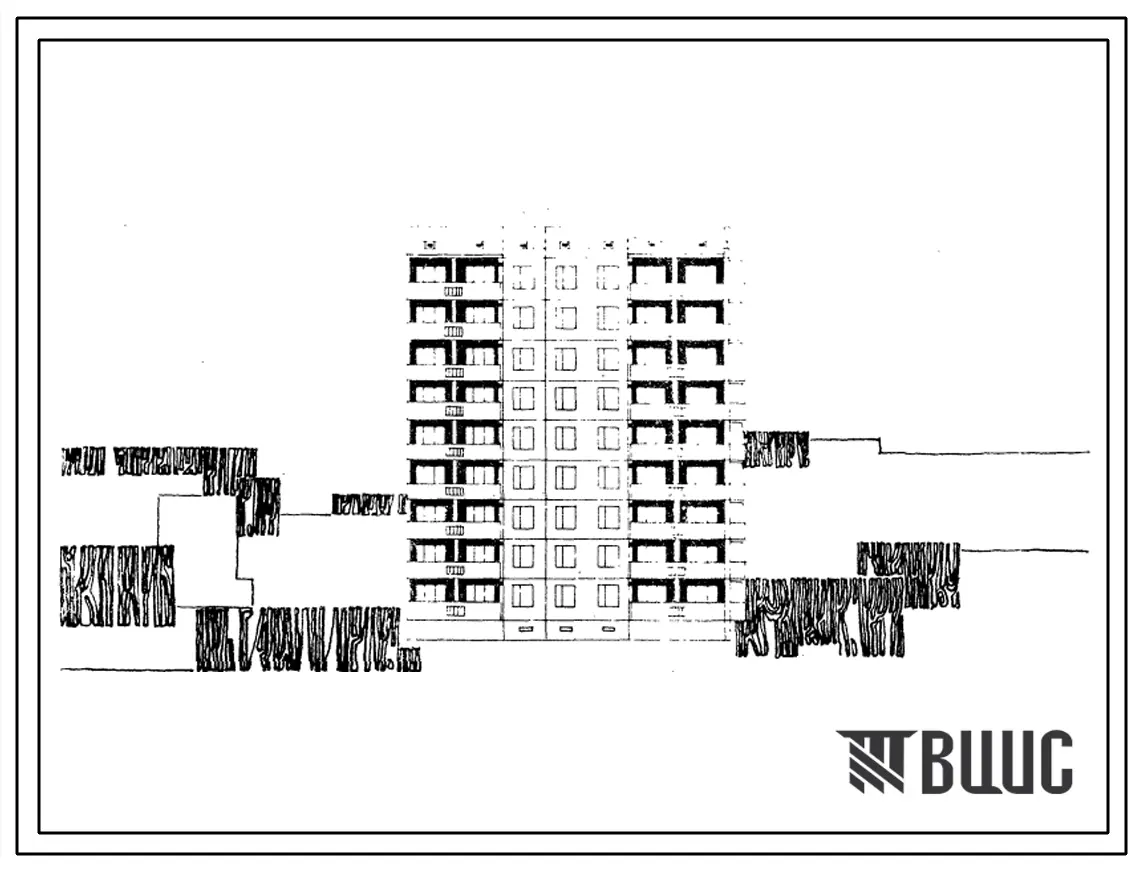 96-029 9-этажная 36-квартирная блок-секция торцевая правая (однокомнатных 1А-9, двухкомнатных 2Б-18, трехкомнатных 3Б-9) для строительства во 2 и 3 климатических районах, во 2В, 3Б и 3В климатических подрайонах Украинской ССР, на неравномерно сжимаемых гр