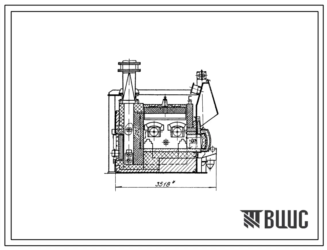 Типовой проект 406-9-327.86 Печь нагревательная камерная размерами пода 2,09 х 1,62 м на газе и мазуте с отводом дыма вверх